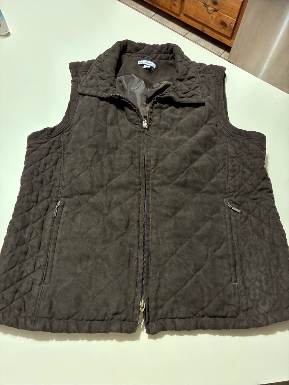 croft & barrow Quilted Sleeveless Vest - Brown